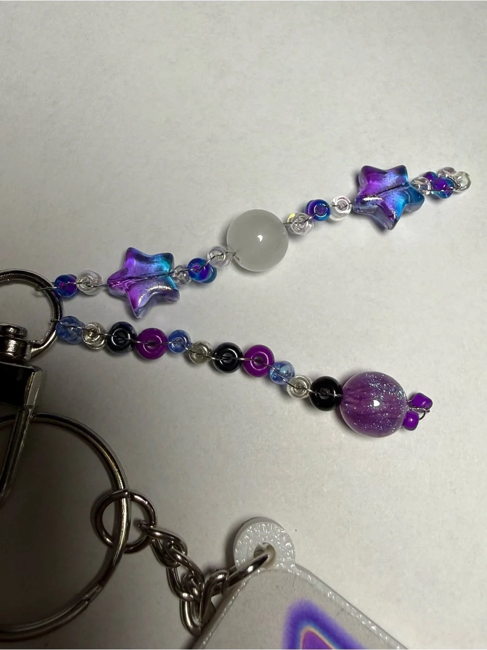 Purple Star Bead Keychain Charm - Women Accessories